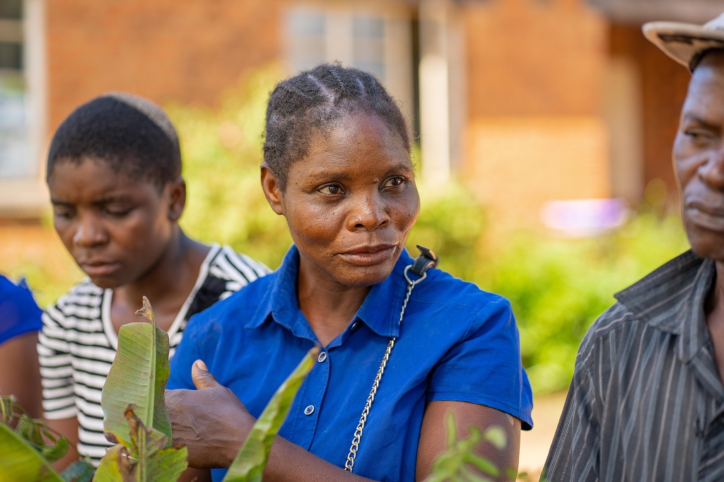 Female farmer at a plant clinic