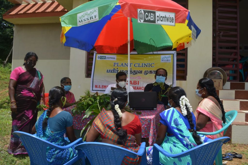 Women farmers attending a plant clinic, India