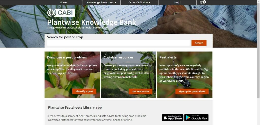 Plantwise Knowledge Bank Homepage