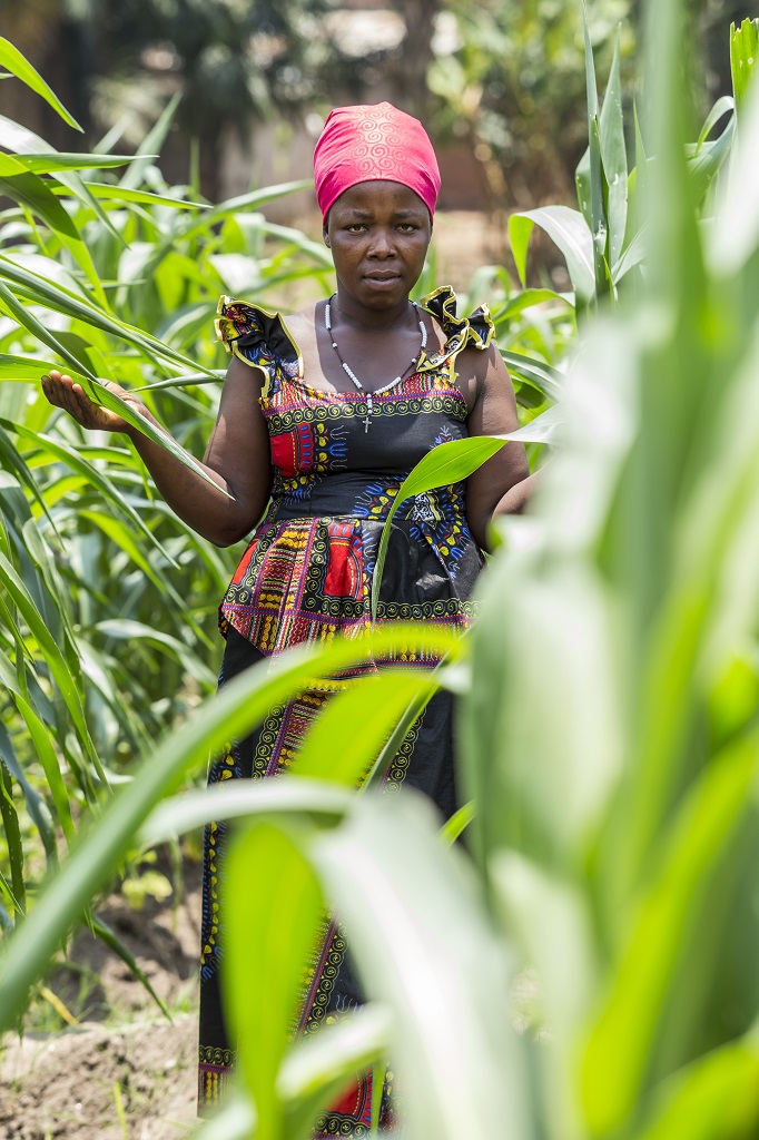 farmer in maize field, Burundi