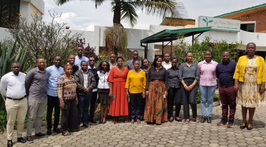 Plant doctor training session participants in Rwanda