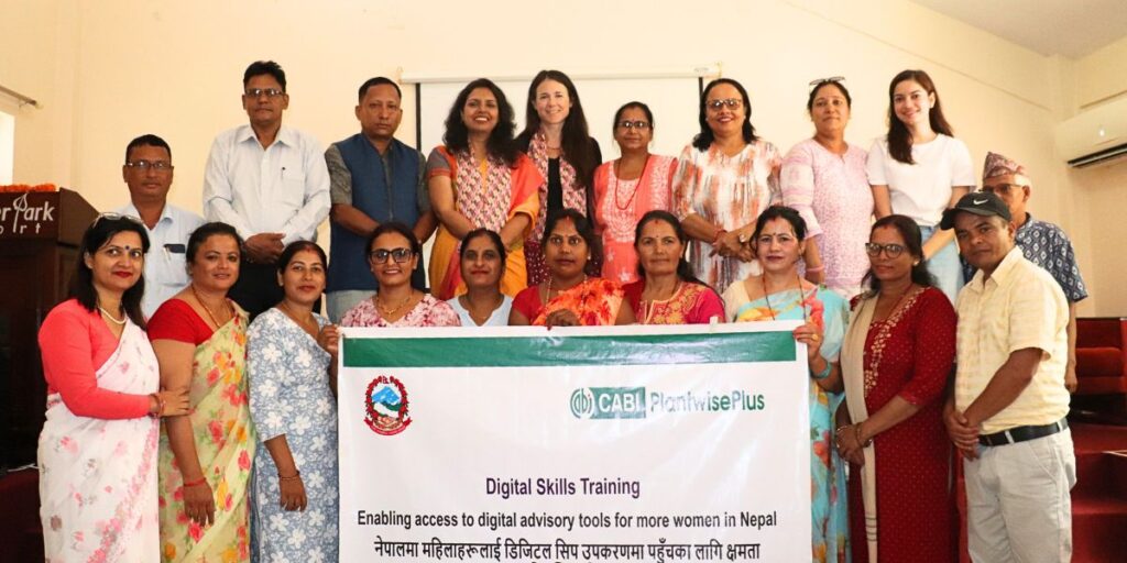 Women IPM facilitators participating in digital literacy training in Nepal