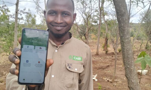 Kelvin, a spray service provider in Kenya, using the Crop Sprayer app