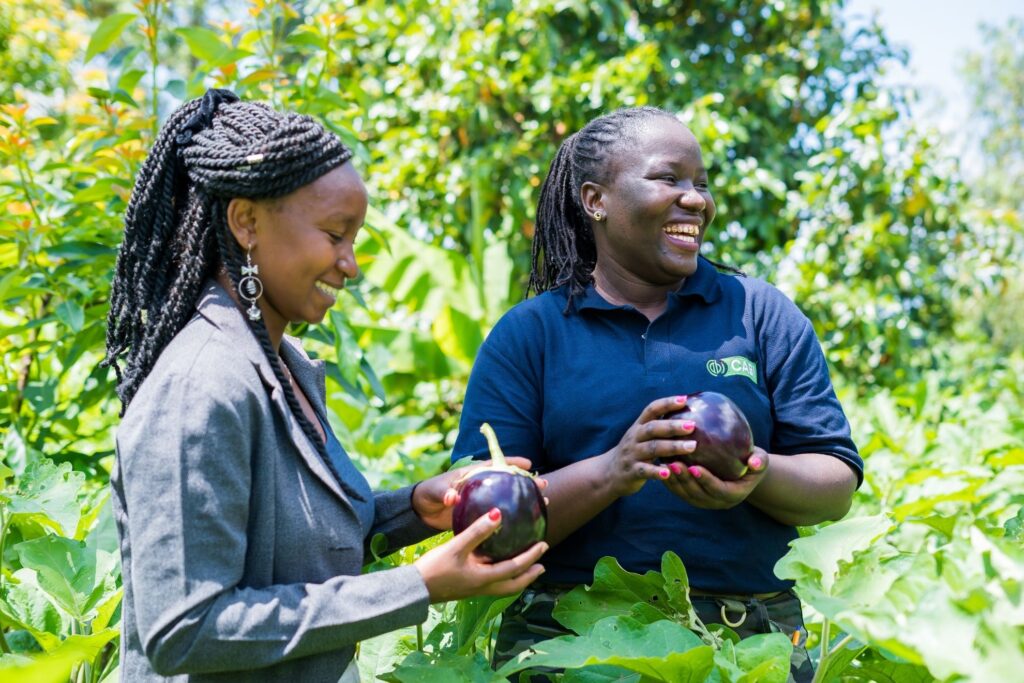CABI trainer and young female agripreneur in Kenya