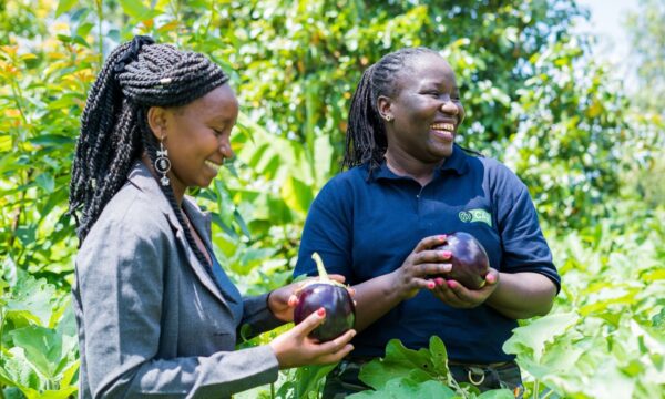 CABI trainer and young female agripreneur in Kenya