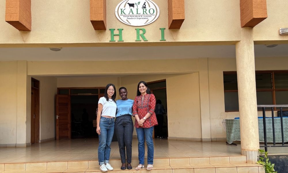 Mercy and CABI staff on the steps outside the KALRO offices in Kenya